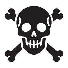 Skull and Crossbones Silhouette Vector Illustration