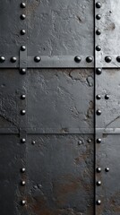 Fototapeta premium Rustic Metal Texture with Rivets: An Industrial Design Background