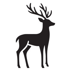 Majestic Deer Silhouette Vector Illustration for Design