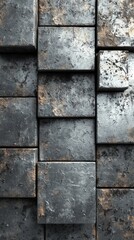 Industrial Metal Blocks Texture Design. Abstract Geometric Pattern with Rusty Steel Cubes. Modern Industrial Background