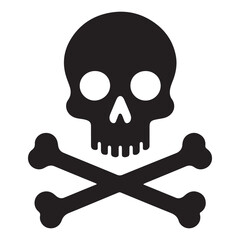 Skull and Crossbones Silhouette Danger Symbol