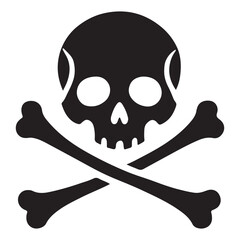Skull and Crossbones Silhouette Danger Illustration