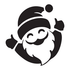 Santa Claus Silhouette Thumbs Up Vector Illustration