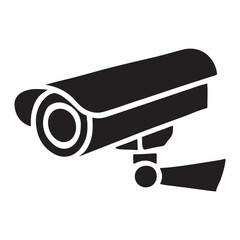 Security Surveillance Camera Silhouette Illustration Vector Icon