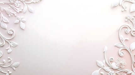 Elegant White Floral Design on Pink Background