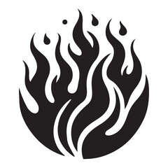Flaming Fire Graphic Design Burning Silhouette For Passionate Elements