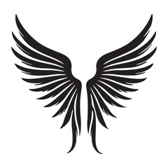 Obraz premium Wings Silhouette Vector Illustration Graphic for Freedom and Power Designs