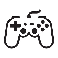 Classic Gamepad Controller Silhouette Vector Illustration