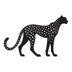 Elegant Cheetah Silhouette Illustration Vector Graphic