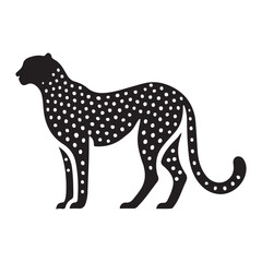 Spotted Cheetah Silhouette Vector Illustration