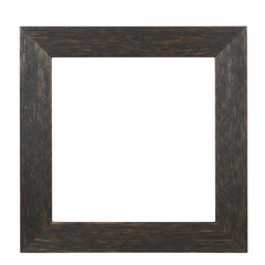 A wooden picture frame with no photo inside. png isolated background. transparent background.