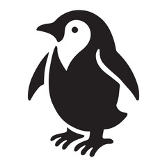 Adorable Penguin Silhouette Illustration Childrens Book Graphic