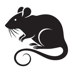 Elegant Black Rat Silhouette Illustration Design Perfect for Logos and Branding