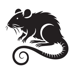 Stylized Rat Silhouette Illustration Vector Graphic Design
