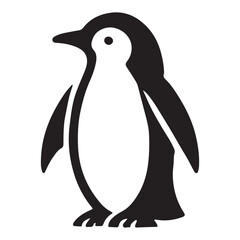 Charming Penguin Silhouette Illustration Vector Graphic