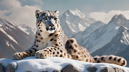 Obraz premium leopard in the snow