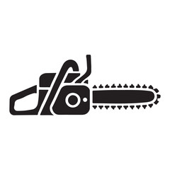 Chainsaw Silhouette Vector Illustration for Logging Industry
