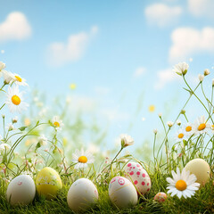 easter eggs and flowers