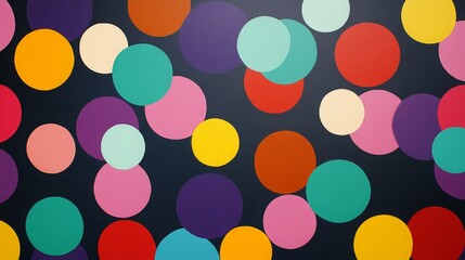 colorful Polka Dots, neutral background, 16:9