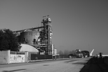 ruins of old factories in the Ravenna dock area