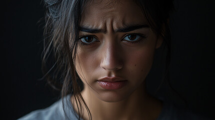 Pensive Young Woman Portrait