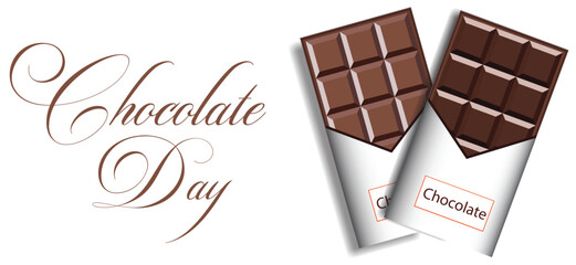 Chocolate Day, World Chocolate Day, Social Media Banner, varied chocolate. Milk chocolate pieces, Dark Chocolate, Isolated On a White Transparent Background, Chocolate, advert, Cadbury, happy. bars.