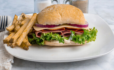 pepperoni and salami  sandwich