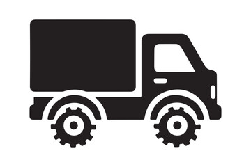 Simple Black Truck Shape Illustration Vector Art