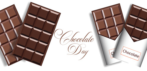 Chocolate Day, World Chocolate Day, Social Media Banner, varied chocolate. Milk chocolate pieces, Dark Chocolate, Isolated On a White Transparent Background, Chocolate, advert, Cadbury, happy. bars.