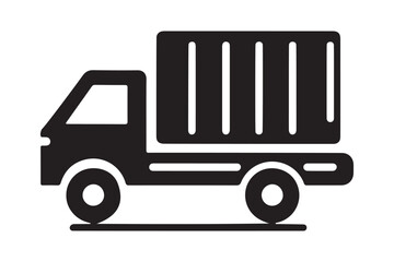 Professional Black Truck Vector Silhouette Design