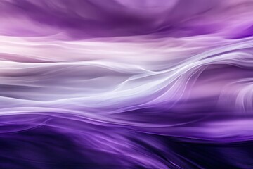 Fototapeta premium Abstract fluid waves, ethereal purple and white gradients, smoky textures, flowing energy, cosmic nebula, silk-like ripples, dream-like atmosphere, soft focus, mystical aura, violet hues, wispy curves