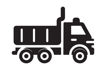 Obraz premium Truck Silhouette Vector Clean Black Illustration