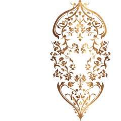 Elegant Gold Geometric Border Design isolated transparent background