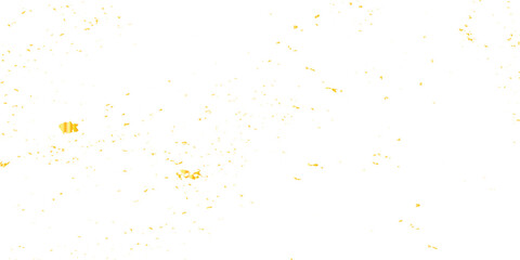Abstract doted and confetti golden glitter and dust particles splatter on transparent background. Dust golden grunge background. Vector illustration.