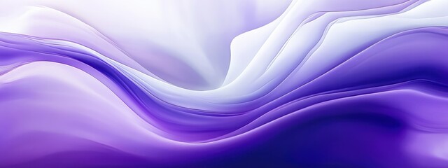 Naklejka premium Abstract fluid waves, ethereal purple and white gradients, smoky textures, flowing energy, cosmic nebula, silk-like ripples, dream-like atmosphere, soft focus, mystical aura, violet hues, wispy curves