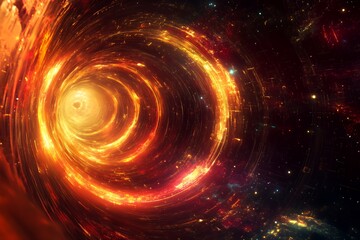 Obraz premium Fiery Cosmic Swirl Nebula Energy Lights