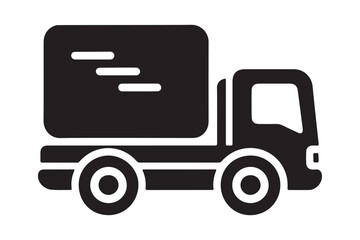 Simple Truck Silhouette Icon Black Vector Art