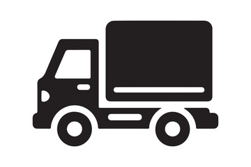 Clean Vector Silhouette of a Truck in Black