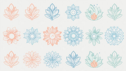 Fototapeta premium Floral pattern design studio digital art minimalist aesthetic creative inspiration