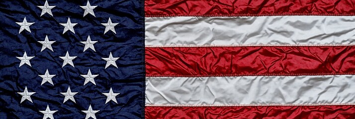 Obraz premium A textured close-up of the American flag showcasing its vibrant colors and patterns.