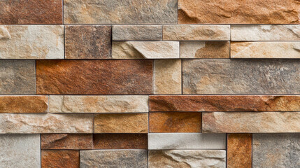 Rustic stacked stone wall with natural earthy tones