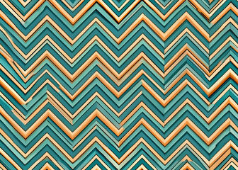 Stylish teal and peach chevron pattern.