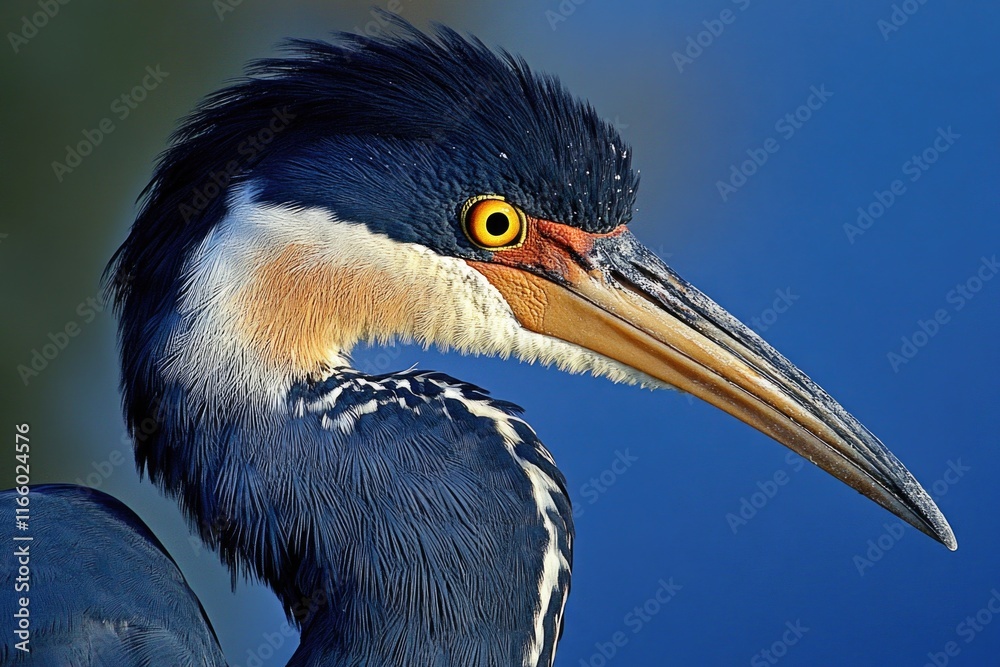 Poster a detailed view of a bird's beak, ideal for usage in illustrations or educational materials