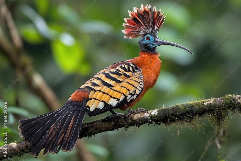 Aufkleber a vibrant bird with a distinctive beak perched on a branch