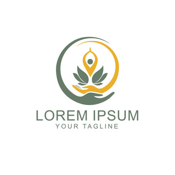 Wellness Spa Massage, Yoga therapy logo vector