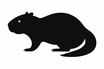 Beaver silhouette vector illustration. Beaver minimalist modern logo design icon sample

