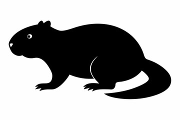 Beaver silhouette vector illustration. Beaver minimalist modern logo design icon sample

