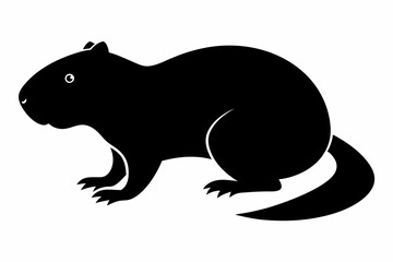 Beaver silhouette vector illustration. Beaver minimalist modern logo design icon sample

