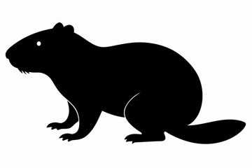 Beaver silhouette vector illustration. Beaver minimalist modern logo design icon sample

