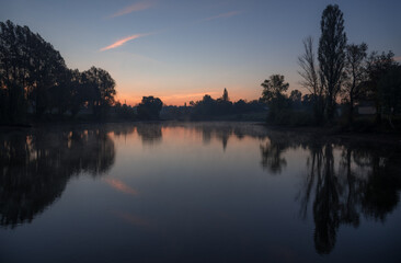 beautiful sunset over the lake